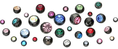 Produktbild von Chirurgenstahl Schraubkugel KRISTALL Schwarz | Kristall: Pink Gewinde: 1,6mm | Kugelgröße: 5mm