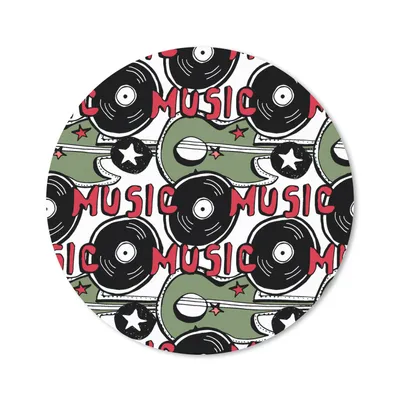 Produktbild von MuchoWow® Mauspad Mousepad Muster - Musik - Vinyl 20x20 cm - Mousepads - Maus Mat - Pad - Mausunterlage - Schreibtischmatte