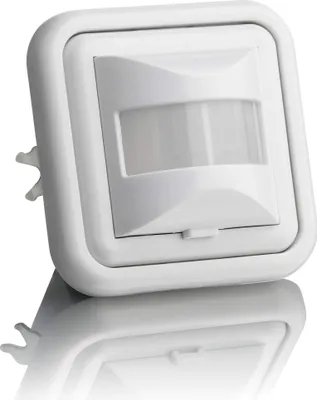 A white motion sensor is shown against a white background.