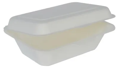 Produktbild von Menübox aus Zuckerrohr, ungeteilt, 600 ml, 18 x 13,5 x 7 cm, 50 Stück.