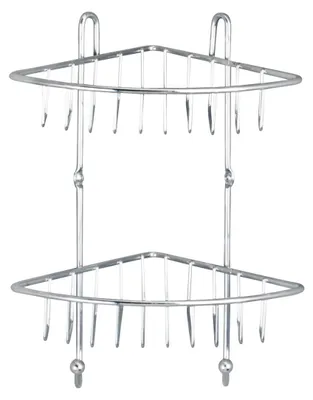 Produktbild von WENKO Eck Ablage Regal Bad Chrom Dusche Wand zwei Etagen Stahl hochwertig MILANO