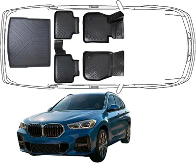 Produktbild von 3D Fußmatten & Kofferraumwanne Auto Set Kompatibel mit BMW X1 F48 2015 - 2022