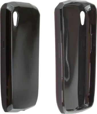 Two black phone cases are shown side-by-side against a white background.