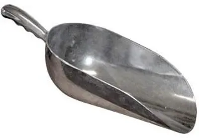Zdjęcie produktu dla Łopatka aluminiowa okrągła – łopatka 12 x 6 cm – uchwyt 5,5 cm
