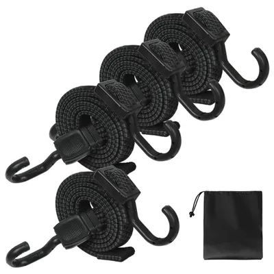 Image de Solidchoice - Sangles élastiques en caoutchouc réglables avec crochets - Lot de 4