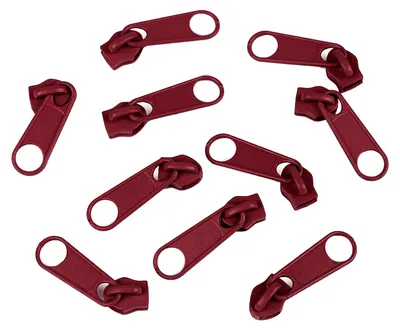 10 Reißverschluss Zipper für Endlosreißverschluss, 3mm, weinrot