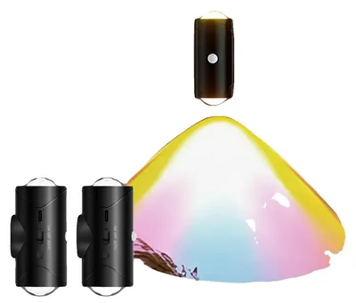 Image de Veilleuse, rechargeable, avec détecteur de mouvement, noire, lot de 2