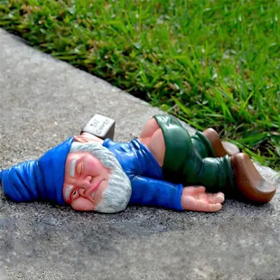 Produktbild von Kreativer Betrunkener Gartenzwerge, Gnomen-Gartenstatue, Harz-Gartenzwerg-Handwerk, Gartendekoration, lustige Harz-Gartenstatue (Blau)