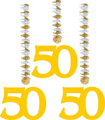 Produktbild von 3 Spiralhänger Goldene Hochzeit 50