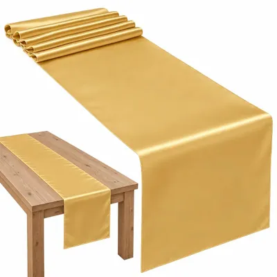 Produktbild von Tischläufer Satin Tischdeko Gold 36x900 cm Satinschärpe Tischband Hochzeit 9 m