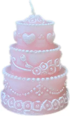 Produktbild von Kerze Deko Figur Torte rosa 80/100 mm