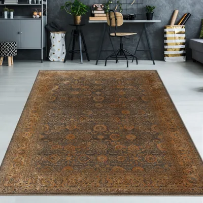 Immagine prodotto di Tappeto orientale con motivi floreali, color rame e blu – Dimensioni: 200 x 290 cm