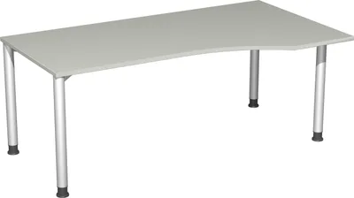 Produktbild von Geramöbel PC-Schreibtisch rechts höhenverstellbar, 1800x1000x680-800, Lichtgrau/Silber, S-555305-LS