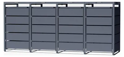 Produktbild von Mülltonnenbox für 4 Tonnen, Mülltonnenverkleidung mit Klappdeckel, Anthrazit