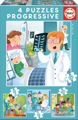 Produktbild von Educa 17146 Traumberufe 73 Teile 4in1 Puzzle