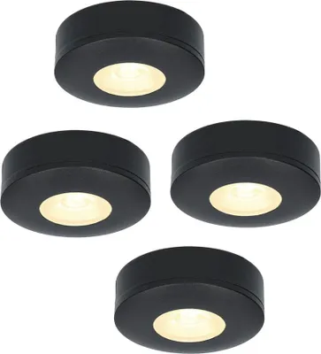 Image de HOFTRONIC - Lot de 4 spots LED en saillie 3W 2700K IP44 Noir