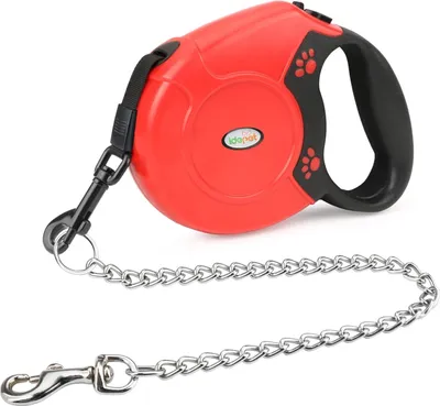 Produktbild von Einziehbare Hundeleine für kleine und mittelgroße Hunde - Rostfreier Stahlkette, 360° verhedderungsfrei, 4,9 m