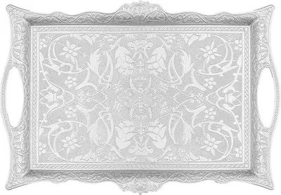 Produktbild von Famanu Serviertablett mit traditionellen Motiven - Silber
