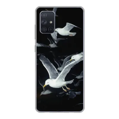 Produktbild von MuchoWow® Handyhülle Schutzhülle Hülle für Samsung Galaxy A51 5G Vogel - Schwarz - Schwarm Silikon Softcase Handy Hülle - Abbildung