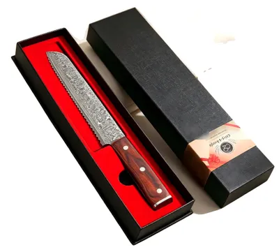 Immagine prodotto di Coltello da pane, acciaio damascato, impugnatura ergonomica, coltello da pane