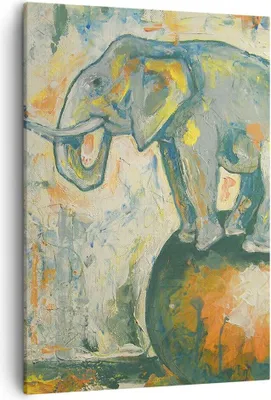 Produktbild von Bild auf Leinwand - Leinwandbild - Einteilig - Elefant Abstraktion - 50x70cm - Wand Bild - Wanddeko - Wandbilder - Leinwanddruck - Wanddekoration - Leinwand bilder - Wandbild - PA50x70-3566