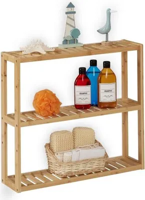 Image de Étagère de salle de bain étroite avec 3 étagères