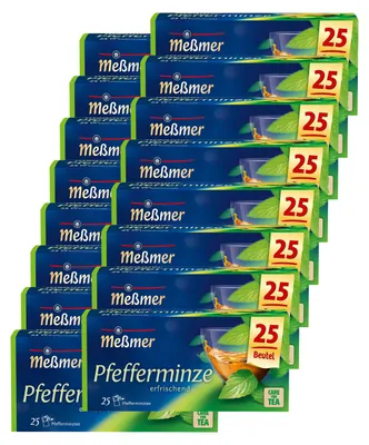 Produktbild von Meßmer Pfefferminze frisch würzig Pfefferminz Kräutertee 56g 12er Pack