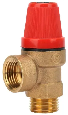 Image de Soupape de sécurité, en laiton, modèle G 1/2", pour une pression de 3 bar ou 6 bar, adaptée à l'eau