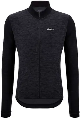 Produktbild von SANTINI Langarm Fahrradtrikot für den Winter - PURE  - Schwarz XL