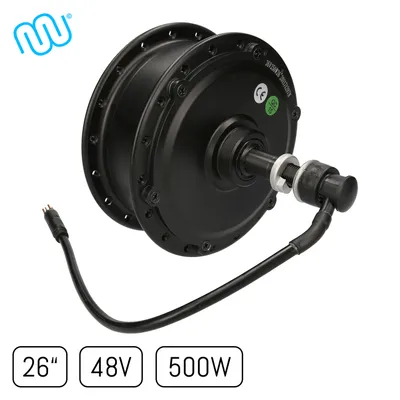 Obrázok produktu pre windmeile | Zadné koleso s nábojovým motorom, čierne, 26", 48V/500W, E-Bike, elektrobicykel, Pedelec