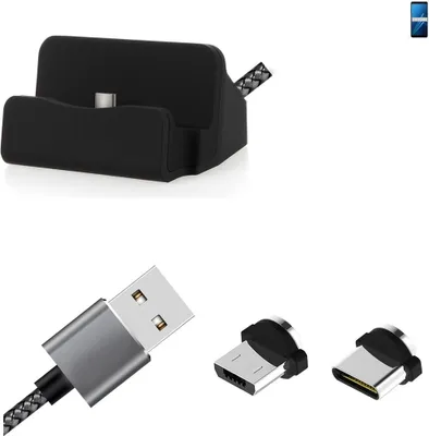 Produktbild von K-S-Trade Hochwertige Docking Station Ladestation Synch-Station Tischständer Ladegerät Ladeständer kompatibel mit Samsung Galaxy A8+ (2018) Duos