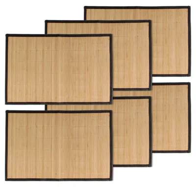 Bambus-Lamellen-Platzset 44,5x30,5 cm, braun/schwarz, 6 St.