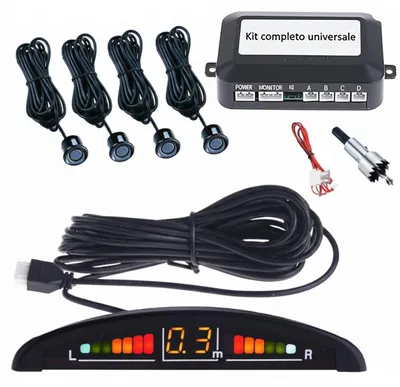 Productafbeelding van Set van 4 sensoren als parkeerhulp voor auto, met LED-display en akoestisch signaal