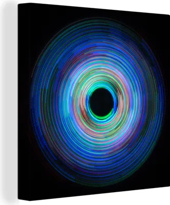 Produktbild von OneMillionCanvasses® - Leinwandbilder - Bild auf Leinwand Wandbild Leinwandbild LED-Beleuchtung in Form eines Auges, 90x90 cm, Kunstdruck Wandkunst Gemälde auf Holzrahmen - Malereien - Wandschmuckes