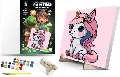 Produktbild von QBEE Prinzessinnen-Einhorn-Kunstmalset, 5-teilig