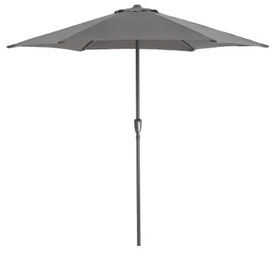 Produktbild von Sonnenschirm 270 cm Durchmesser, Schirm mit Kurbel für Balkon oder Terrasse, Marktschirm, Gartenschirm, Terrassenschirm, mit Windauslass, rund, dunkelgrau