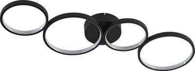 Produktbild von Lindby LED-Deckenleuchte Evengeline, schwarz, Alu, 88 cm