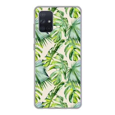 Produktbild von MuchoWow® Handyhülle Schutzhülle Hülle für Samsung Galaxy A51 5G Blätter - Muster - Monstera Silikon Softcase Handy Hülle - Abbildung