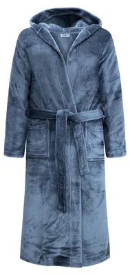 Immagine prodotto di GAUBERT Accappatoio unisex in pile con cappuccio, extra lungo, grigio, taglia 2XL/3XL