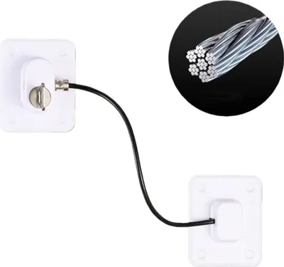 Produktbild von INF Fensterriegel Schloss (2er-Pack) - Kindersicherung ohne Bohren Weiß