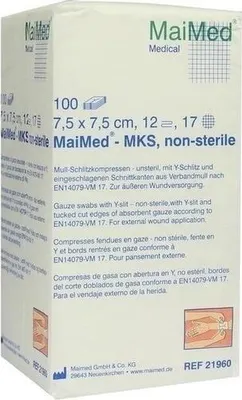 Produktbild von SCHLITZKOMPRESSEN 7,5x7,5 cm unsteril 12fach
