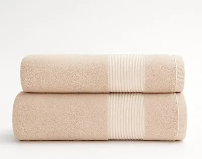 Image de Serviette, drap de bain, minimaliste Portland 50x90 Beige
