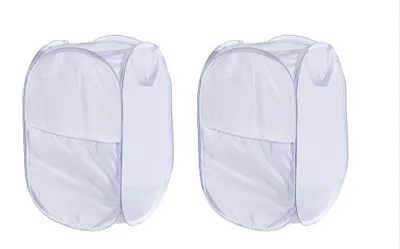 Produktbild von Wäschesammler – 2 Stück, faltbare Wäschesammler mit Griffen, ideal für den Hausgebrauch und für Reisen