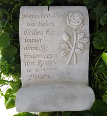 Produktbild von XL Grabschmuck  Schriftrolle - Menschen die wir lieben -  Gedenkstein Grabdeko