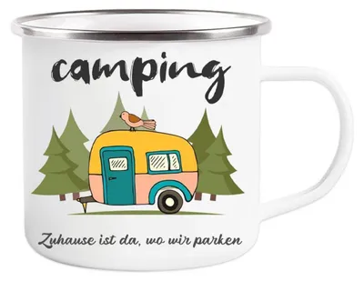 Zdjęcie produktu dla Śmieszna kubek emaliowany, 350 ml, idealny na camping i aktywności na świeżym powietrzu