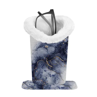 Obrázek produktu pro Měkké pouzdro na brýle s podšívkou, pouzdro na brýle s plyšovou podšívkou, pouzdro na brýle z umělé kůže – COZYGLASS modré