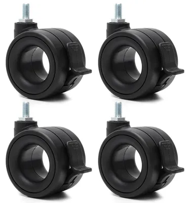 Image de Ensemble de 4 roulettes de transport robustes avec frein