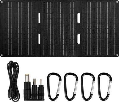 Obrázek produktu pro 45W skládací solární nabíječka ETFE se 3 konektory – DC, USB-A a TYPE-C – přenosný solární panel pro kempování a outdoorové aktivity