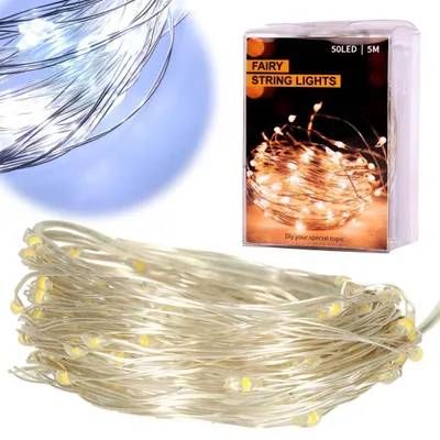 Produktbild von LED-Deko-Drahtlichter 5m 50LED kaltweiß