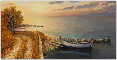 Produktbild von Coloray Bild aus Leinwand 120x60 Leinwand Dekoration - Sea Baumpfad Wolken